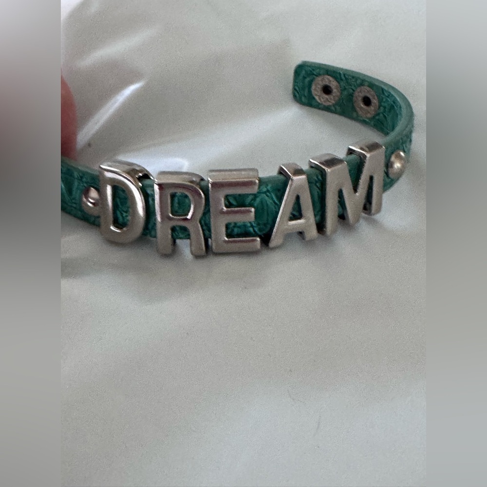 BCBGenerationap Silver and turquoise leather 'DREAM' Bracelet Band - Picture 1 of 5